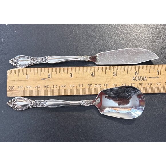 Oneida West Bend AFFECTION Butter Knife & Sugar Spoon Stainless Silverware USA - Picture 5 of 5